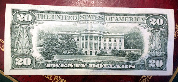 1995 20 dollar bill back