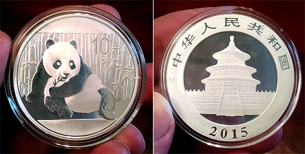 2015 silver panda coin - china
