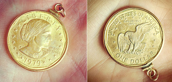 susan b anthony dollar gold plated