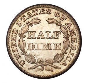 half dime reverse coin