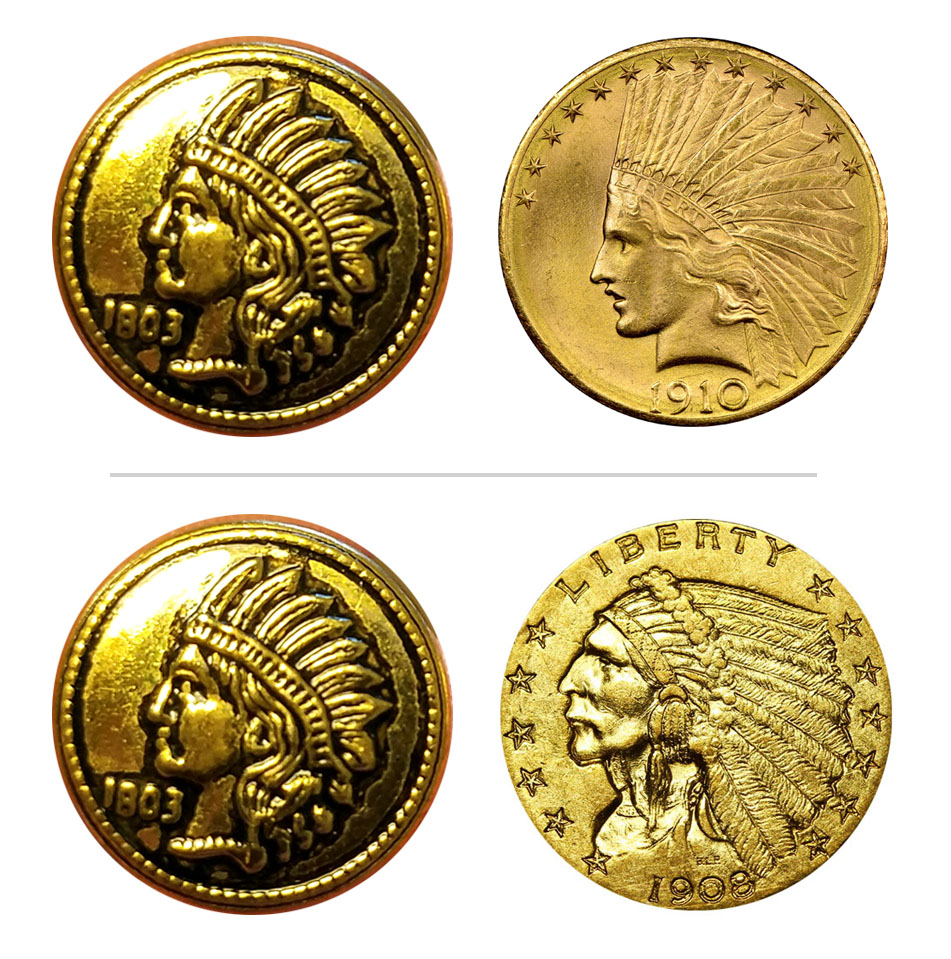 indian head button vs coin