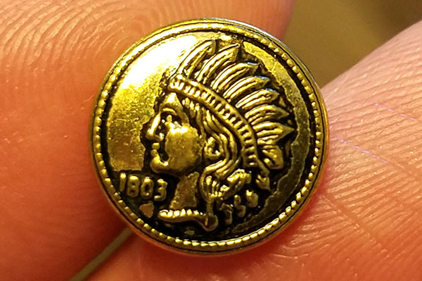 indian head coin button