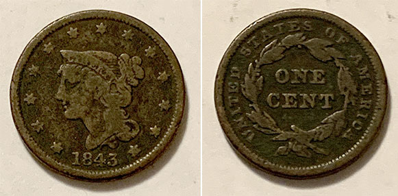 1843 liberty head large cent