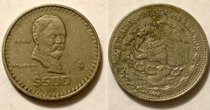 1988 $500 mexican peso