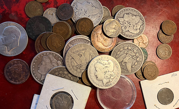 z coin collection pile