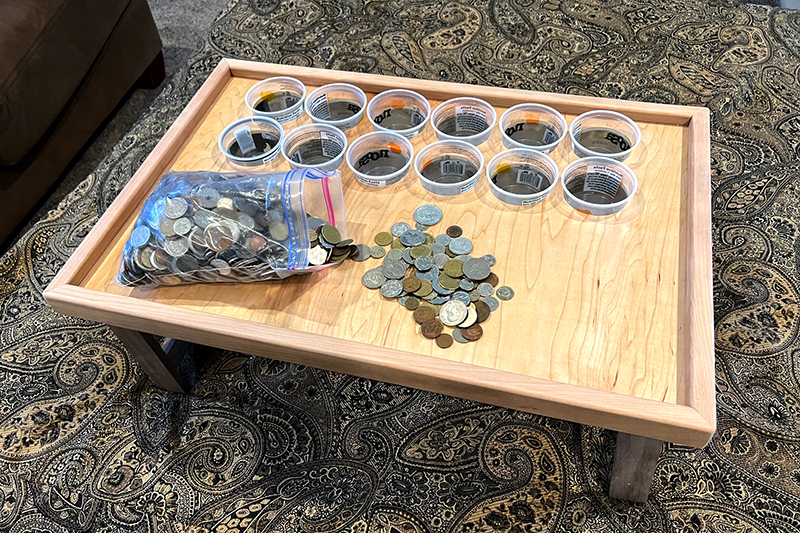 coin board table